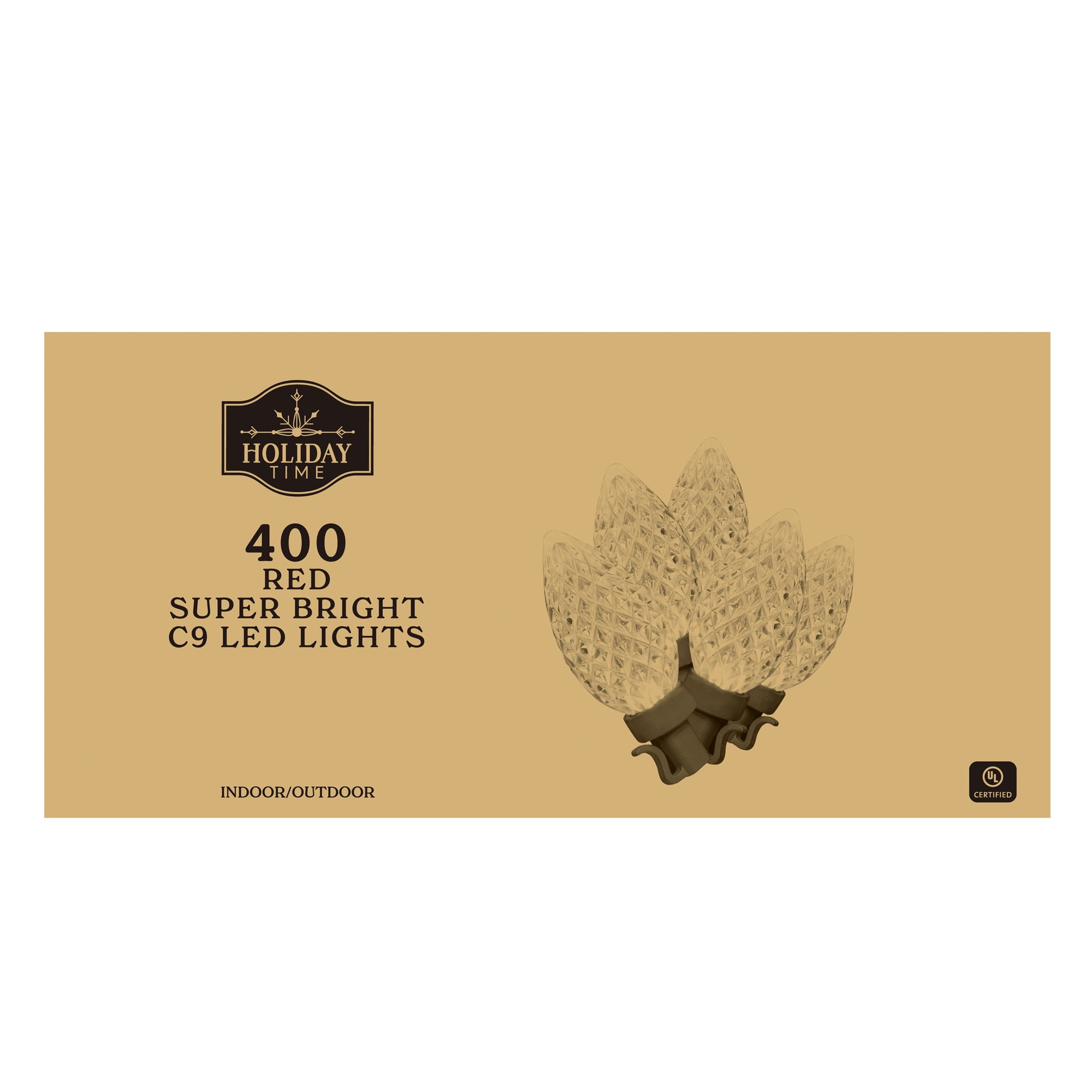 Red Diamond-Cut C9 LED Christmas Lights (400ct)