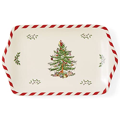 Spode Christmas Tree Peppermint Dessert Serving Tray