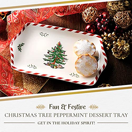 Spode Christmas Tree Peppermint Dessert Serving Tray