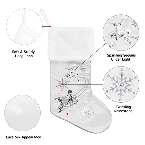 Silver Sequin Stockings: 6-Pack for Family