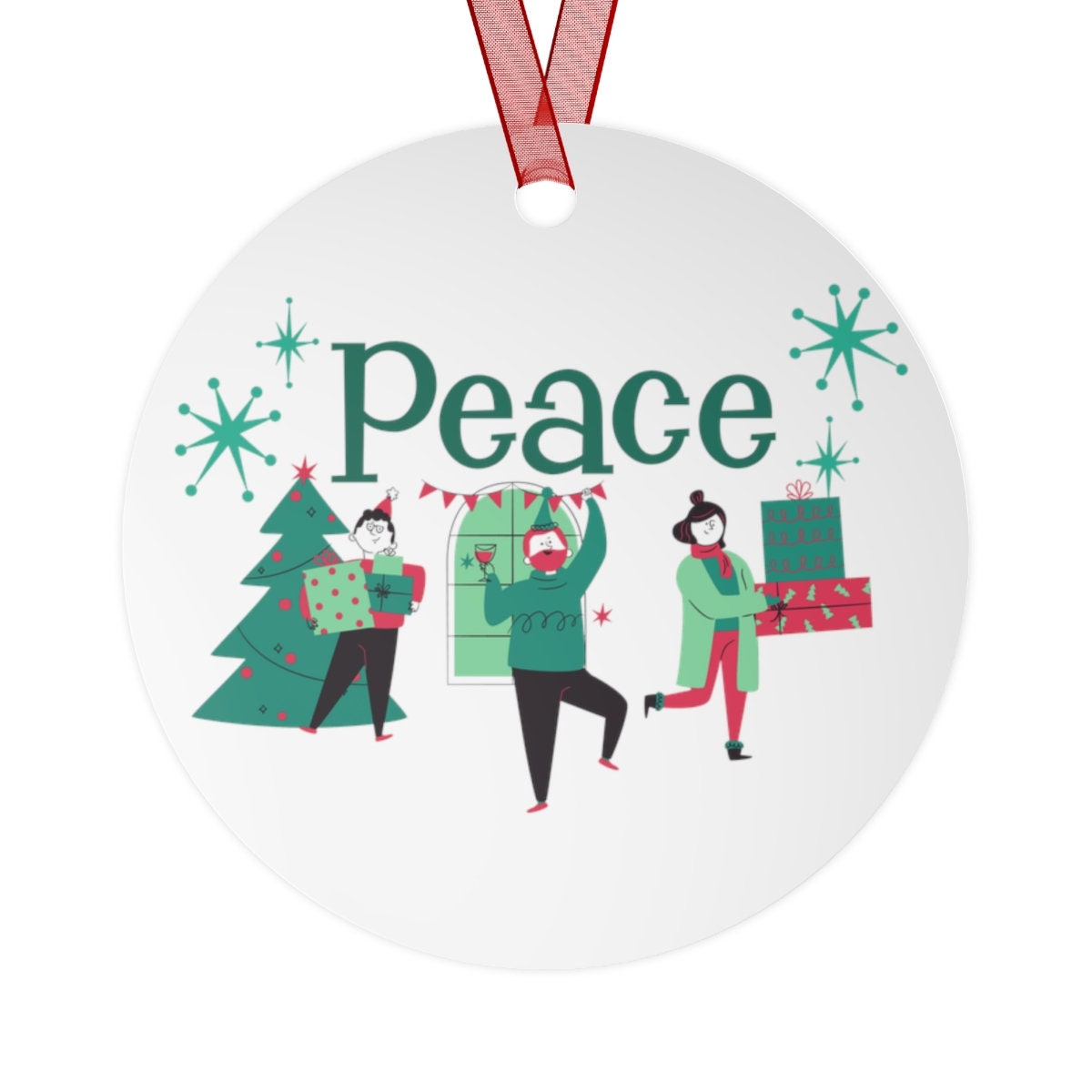 Retro Peace Christmas Ornament - Kitsch Gift Idea