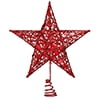 Glittered Christmas Tree Star Topper - Red