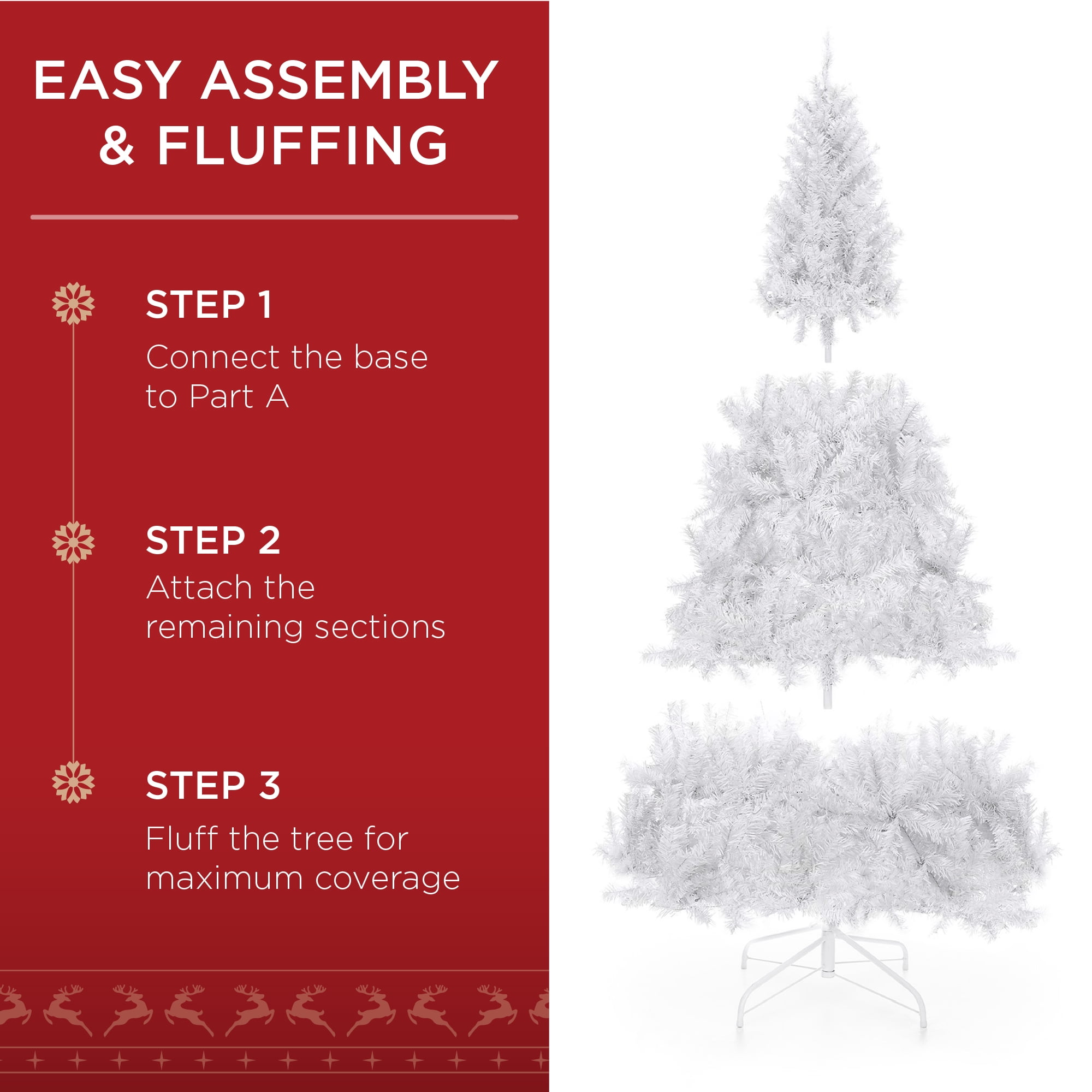 6ft Premium White Christmas Tree w/ 1,000 Tips