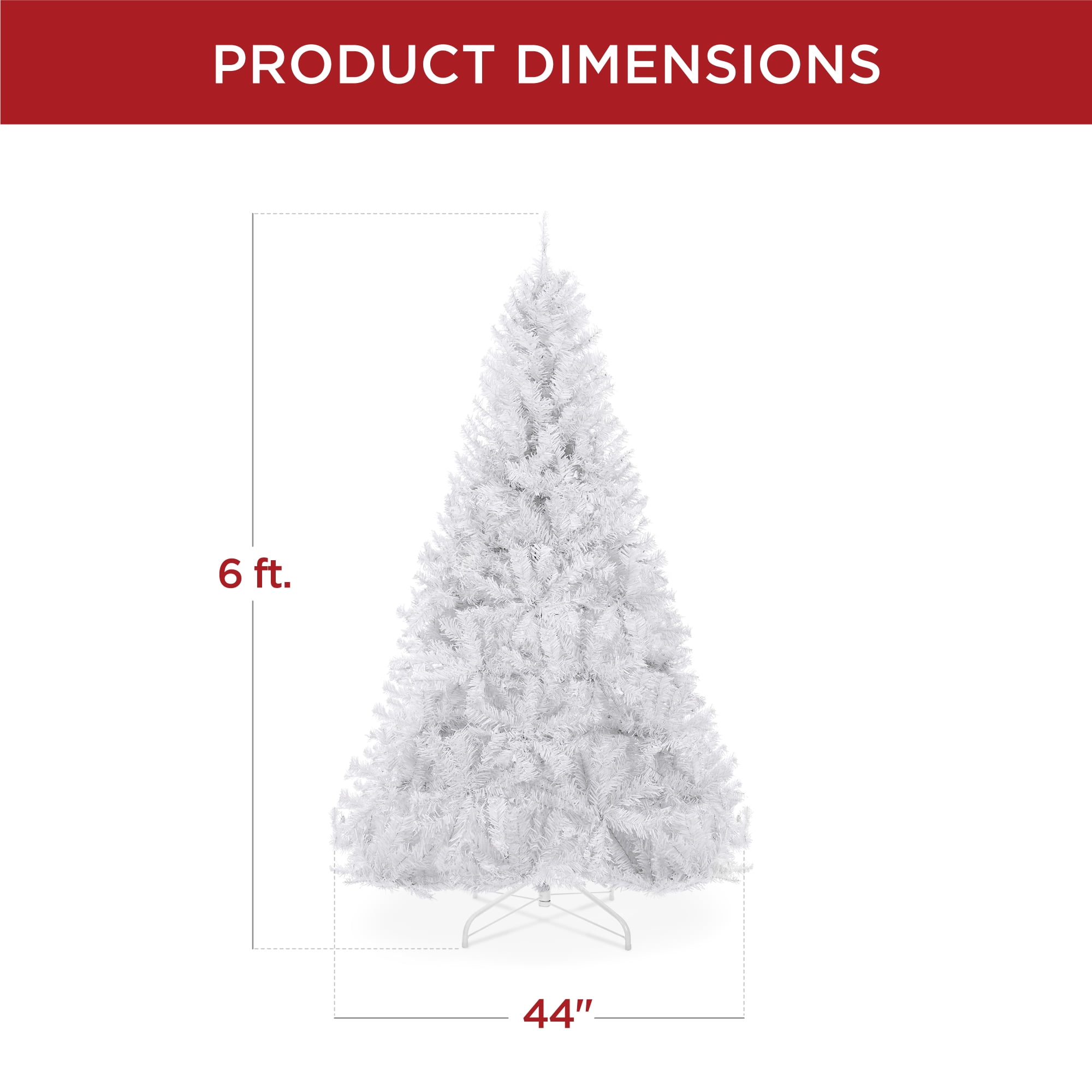 6ft Premium White Christmas Tree w/ 1,000 Tips