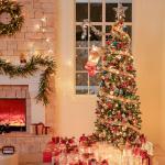 6ft Prelit Slim Christmas Tree with 200 LED Lights