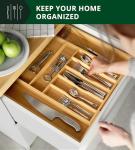 Bamboo Kitchen Drawer Organizer with 9 Slots