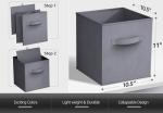 Foldable Fabric Storage Baskets - 6 Grey Cubes