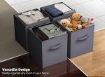 Foldable Fabric Storage Baskets - 6 Grey Cubes