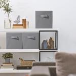 Foldable Fabric Storage Baskets - 6 Grey Cubes