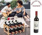 Bamboo 8-Bottle Wine Rack for Easy Storage