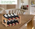 Bamboo 8-Bottle Wine Rack for Easy Storage