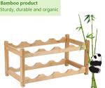 Bamboo 8-Bottle Wine Rack for Easy Storage