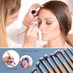 Bamboo Makeup Brush Set with Sponges and Holder