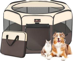 Portable Eco-Friendly Dog Playpen with Shade Cover