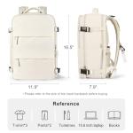 Coofay Beige Waterproof Travel Backpack for Airplanes