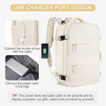 Coofay Beige Waterproof Travel Backpack for Airplanes