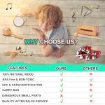 LOOIKOOS Natural Wooden Toddler Musical Instruments Set