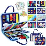 Montessori Busy Board for Toddlers - Blue Dinosaur