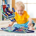 Montessori Busy Board for Toddlers - Blue Dinosaur