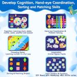 Montessori Busy Board for Toddlers - Blue Dinosaur