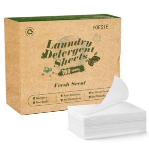 Poesie Fresh Scent Laundry Detergent Sheets, 160 Count