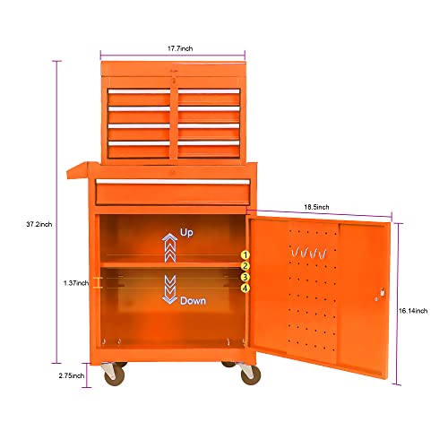 5-Drawer Lockable Rolling Tool Chest with Wheels