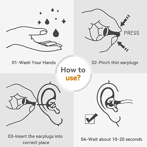 TASTORY Foam Ear Plugs, 60 Pairs for Noise Reduction