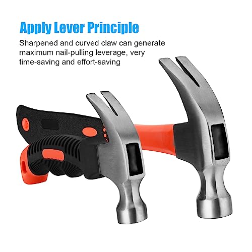 ZUZUAN 2 Piece Claw Hammer Set with Nonslip Handle