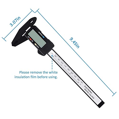 Digital Caliper with Metric/Inch Conversion, Black