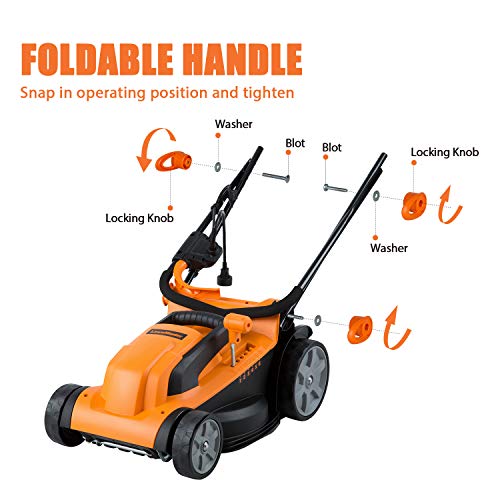 LawnMaster Electric Corded Lawn Mower 15-Inch 11AMP