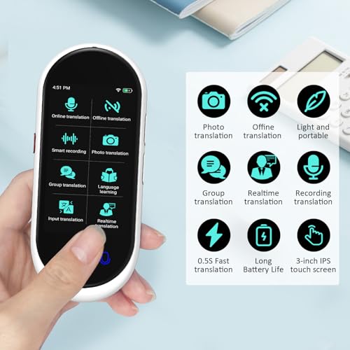 Compact Two-Way Language Translator Device - 137 Languages