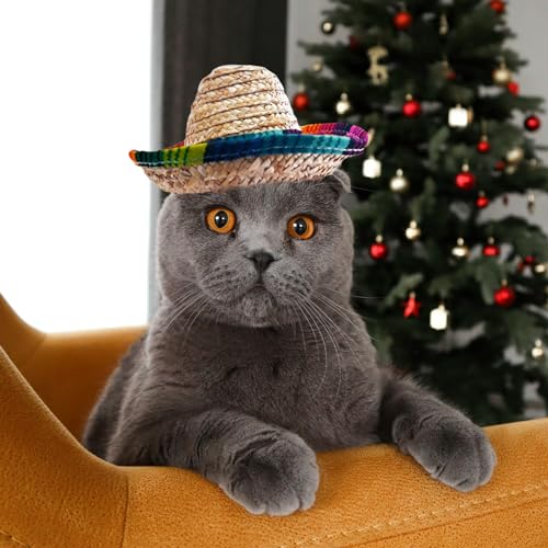 AWOCAN Funny Mexican Sombrero Hat for Pets
