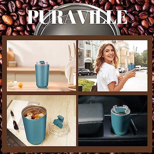 Peacock Blue Insulated Travel Coffee Tumbler