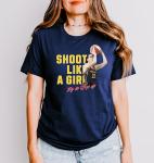 Caitlin Clark T-Shirt | #22 Indiana Pro Basketball Graphic Tee | Shoot Like a Girl Unisex Fan Gift for Women & Men Navy