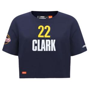 Pro Standard Womens WNBA Indiana Fever Caitlin Clark #22 Classic Player Name and Number S/S Boxy TEE Midnight Navy M