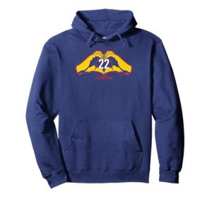 BreakingT Caitlin Clark: Heart 22 - Indiana Basketball Women's Blue Small Hoodie
