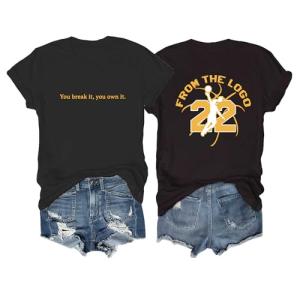 from The Logo 22 Basketball Shirt Women Basketball Lover T-Shirt Number 22 Tee Basketball Player Short Sleeve Tops