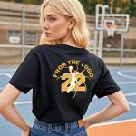 from The Logo 22 Basketball Shirt Women Basketball Lover T-Shirt Number 22 Tee Basketball Player Short Sleeve Tops