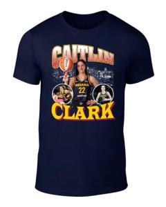 DTGVirgil Navy Indiana Caitlin Clark Bootleg Style T-Shirt Adult XL