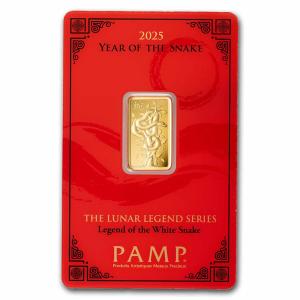 5g Gold Bar - PAMP Lunar Legends White Snake