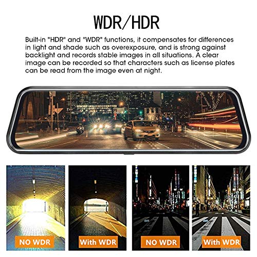 10" Rear View Mirror Dash Cam 1080P