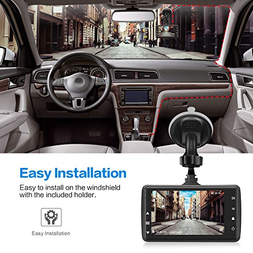 BOOGIIO 1080P FHD Dash Cam Front, 3'' IPS Screen