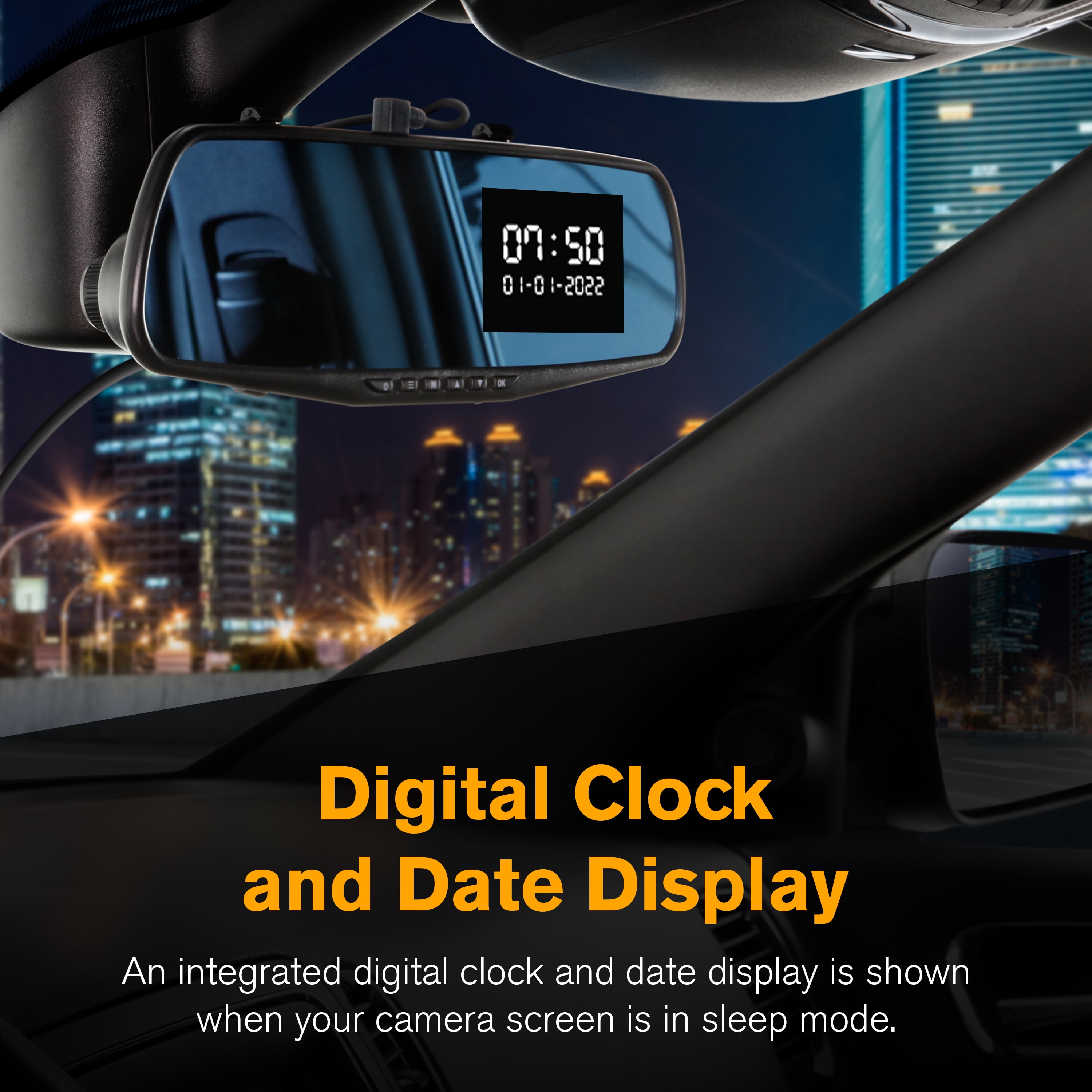 YADA 720p Rear View Mirror Camera with Motion Detection