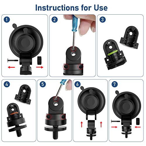 Dash Cam Suction Cup Mount for Windshield
