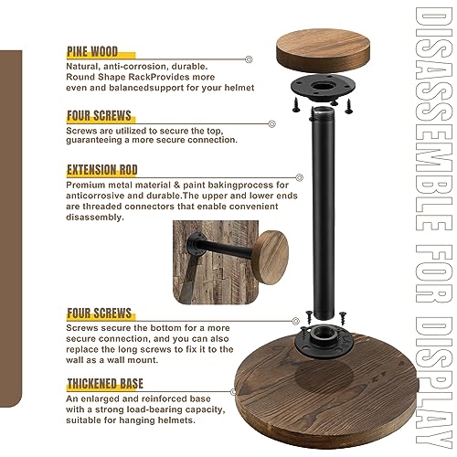 Motofans® Metal Helmet Stand - Rotating Display Rack