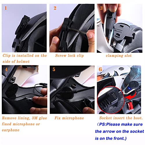 THOKWOK Bluetooth Helmet Headset for Motorcycles