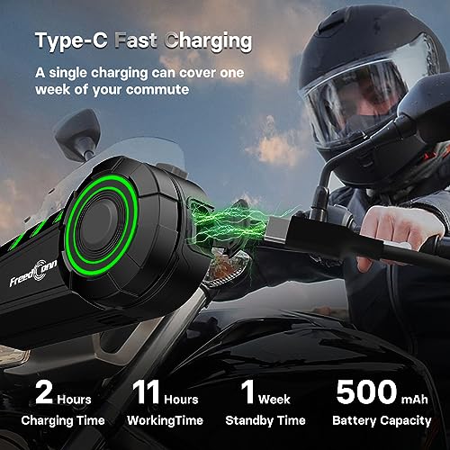 FreedConn Bluetooth Helmet Headset with Noise Cancellation