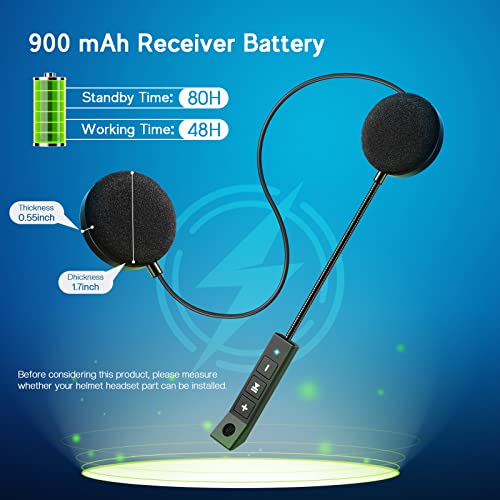 MAXTO Bluetooth Motorcycle Helmet Headset with High Sound Quality