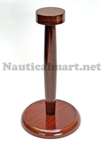 Wooden Helmet Stand with Cherry Finish