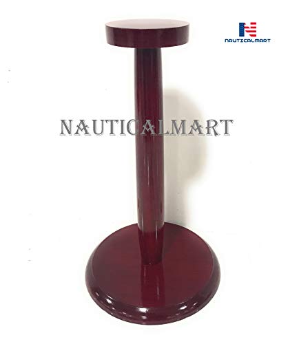 Wooden Helmet Stand with Cherry Finish